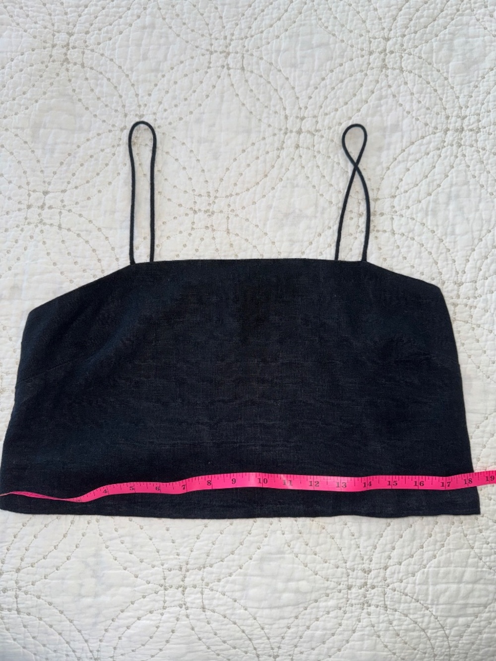 Abercrombie & Fitch Black Linen Blend Drop Top with Button Detail. Size M - Picture 3 of 5